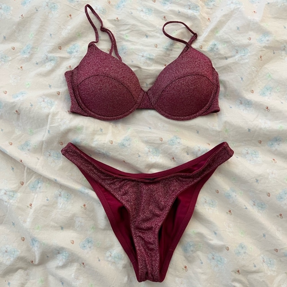 Triangl swimwear macia grape sparkle bikini set